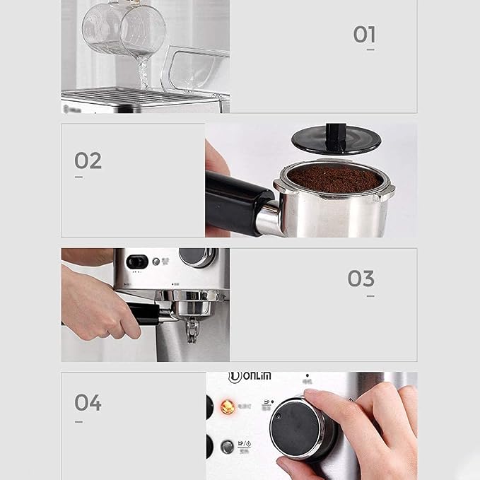Household Espresso Coffee Maker Semi-Automatic Coffee Machine Pump Type Coffee Machine Manual Fancy Coffee 1050W 20Bar Pressure - Image 2