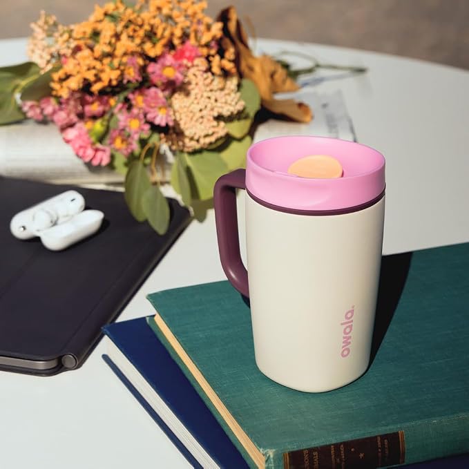 Owala SmoothSip Slider Stainless Steel Insulated Travel Mug with Handle, 100% Leak Proof, For Hot and Cold Drinks, Travel Friendly with Sliding Lock Lid, 12oz, BPA Free, Leak Proof, Pucker Up - Image 7