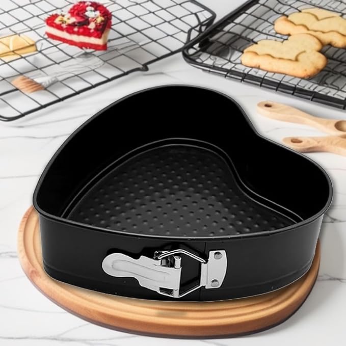 Heart Springform Cake Pan Set of 3 Non Stick Durable Cake Baking Pans with Removable Bottom Cake Molds for Baking - Image 8