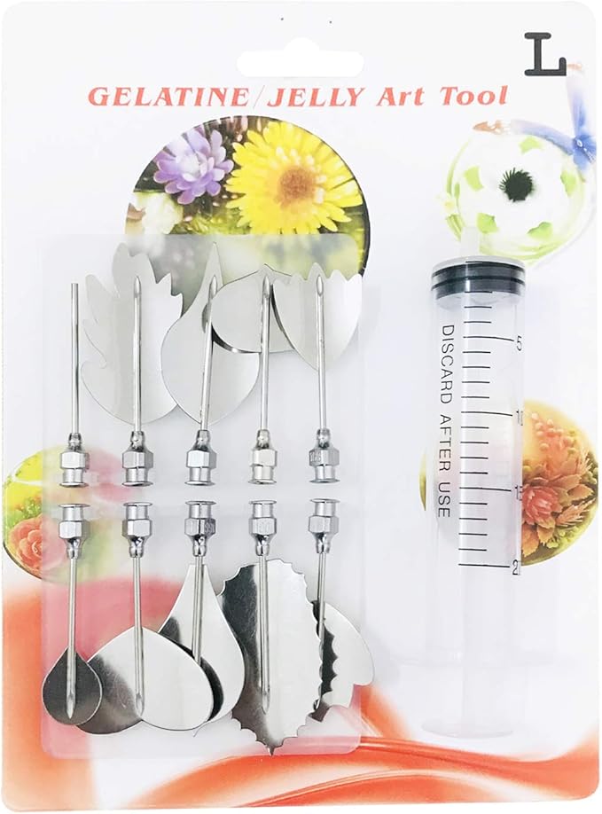 Woohome Art Cake Tools, 3D Gelatin Jelly Tools Includes 40 PCS Gelatin Tools and Making Pudding Pastry Nozzles for Cake Decoration, Jelly Cake making, (Style: KLMN)