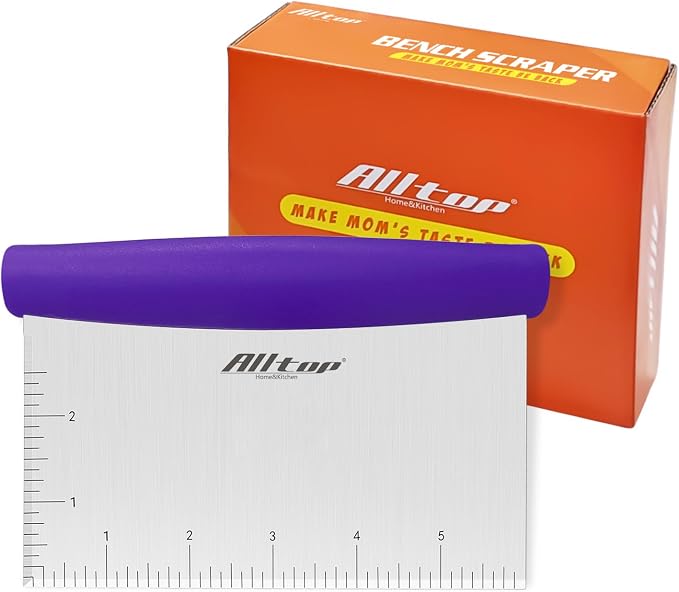Stainless Steel Bench Scraper & Chopper (1, Purple) by ALLTOP