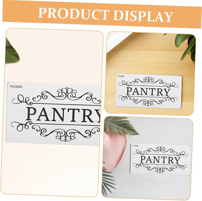 SOLUSTRE Pantry Room Wall Sticker Set 4pcs Removable Door Decal Vintage Style Decor for Pantry PVC Material - Image 3