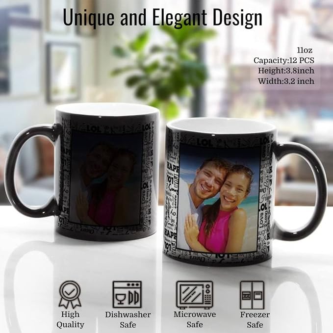 TANGLONG 11oz Tazas Magicas Para Sublimacion Mug Set of 12-Color Changing | Tazas Para Sublimar,Ceramic Cup,Sublimation Blanks,Heat Sensitive Coffee Mugs for gifts,summer, casual, beach, party - Image 3