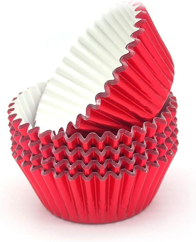 Standard Red Foil Cupcake Liners Muffin Baking Cups for Party and More, 100-Count - Image 3