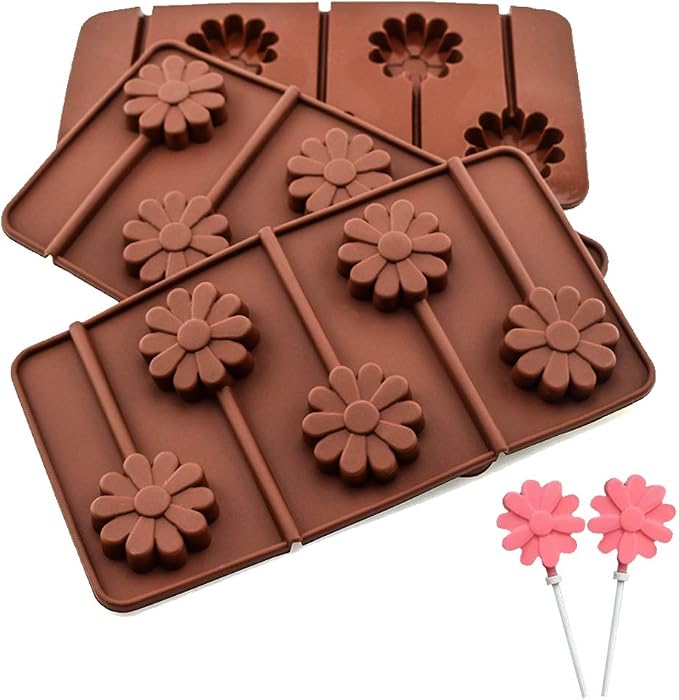 3PCS Sunflower Shape Mold 5 Holes Chocolate Cake Candy Ice Cream Tool by BaaSid