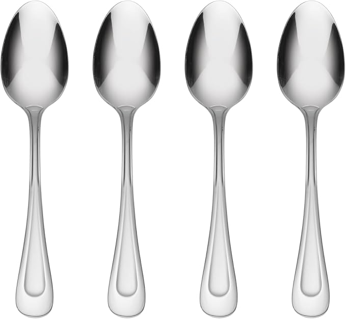 Oneida Satin Sand Dune Teaspoons Silverware Set for 4, Flatware | Satin finish, dishwasher safe | cutlery set for kitchen and dining, utensil set, rust resistant, kitchen gifts for women by Oneida