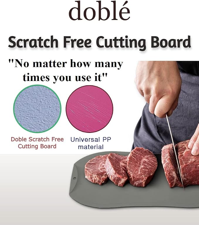 doblé Non-Scratch Flexible Cutting Board for Chopping, Scratch Free Juice Grooves with Easy Grip Handle, Non-Slip Dishwasher Safe for Kitchen (Medium (13.5" x 9.3"), Peach) - Image 4