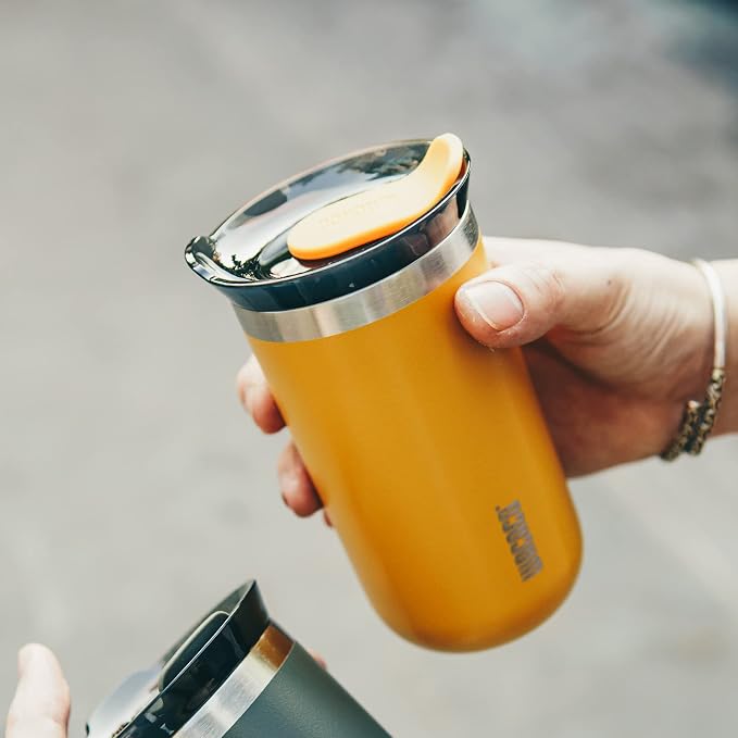 WACACO Octaroma Lungo Vacuum Insulated Coffee Mug, Double-wall Stainless Steel Travel Tumbler With Drinking Lid, 10 fl oz(300ml)， Amber Yellow - Image 3