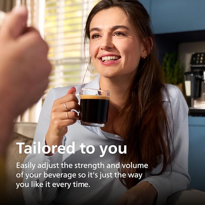 Philips 2200 Series Fully Automatic Espresso Machine, Classic Milk Frother, 2 Coffee Varieties, Intuitive Touch Display, 100% Ceramic Grinder, AquaClean Filter, Aroma Seal, Black (EP2220/14) - Image 6