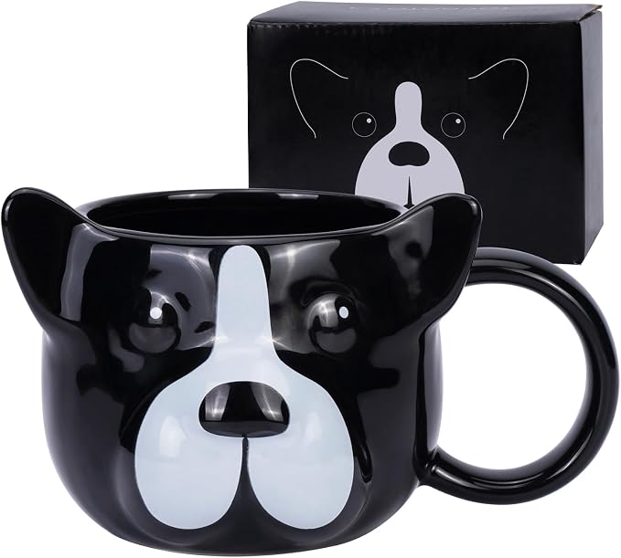 Dog Mug 14 oz Cute Ceramic Coffee Mug 3D Porcelain Tea Cup for Women Men Kids - Kawaii Dog Lover Gift for Christmas Housewarming Holiday Birthday by ToCooTo