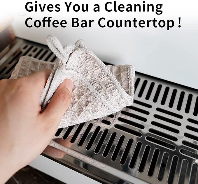 watchget Barista Microfiber Cloths 4 Pack (12"x12") | Professional Cleaning Towels for Espresso Machines, Steam Wands & Countertops Essential Coffee Bar Accessories - Image 5