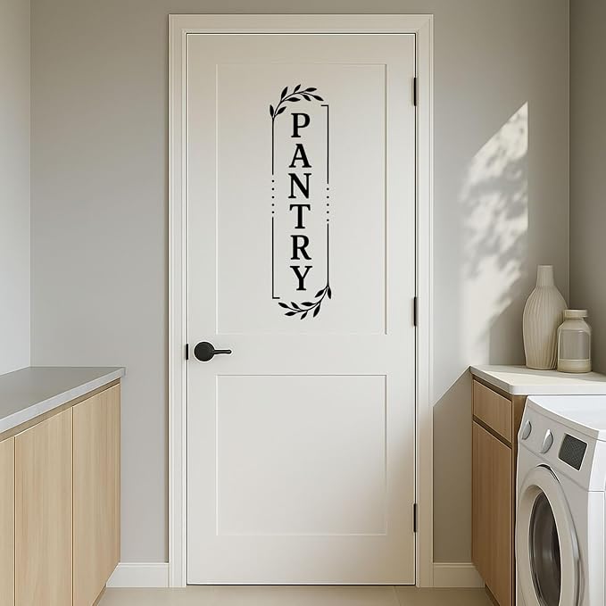 Black Pantry Door Vinyl Decal, Pantry Decal, Pantry Sticker, Vinyl for Glass, Pantry Door Farmhouse Kitchen Decor Sticker, 18 * 5 Inch - Image 3