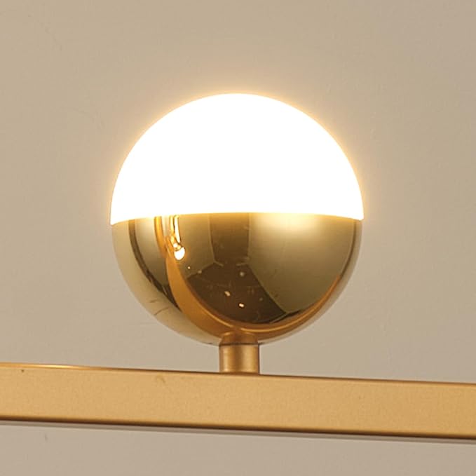 ORANOOR LED Gold Chandelier for Dining Room 39in Dimmable Modern Chandelier | Gold Pendant Lights for Kitchen Island, Linear Ring Globe Pendant Light Fixtures Dining Room Lights Ceiling Hanging - Image 8