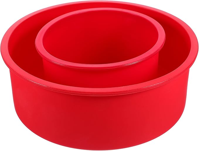 Cabilock Silicone Cake Tin Round Shape Non-stick Baking Heat for Mousse Muffin Jelly Pudding by cabilock