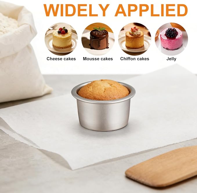 Baluue 2.51 Inch Round Cake Pans Set of 4 with Removable Bottom Small Tins for Cheesecake Chiffon Cake Baking Family Dinners Friends Gatherings and Festival Celebrations - Image 6