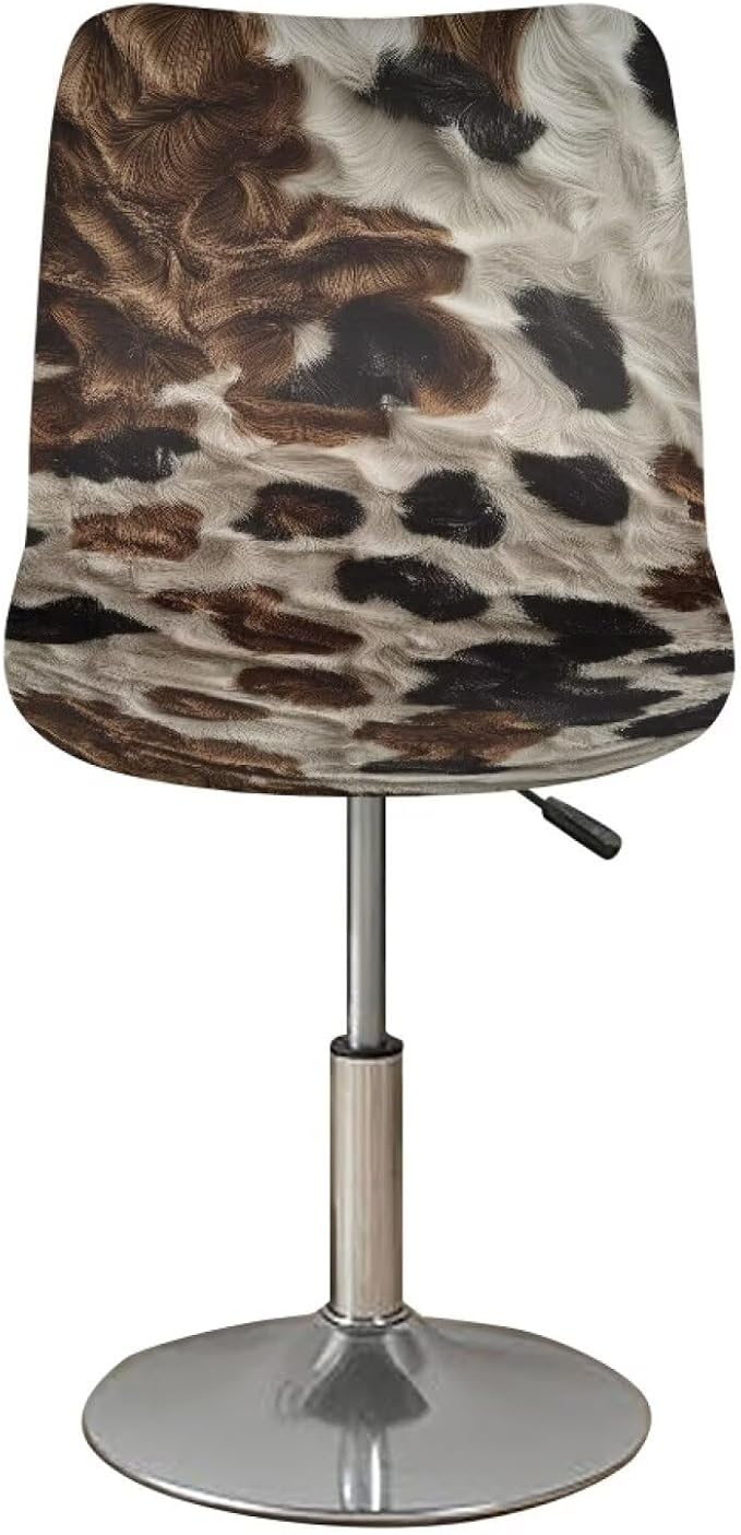 Cowhide Bar Stool Covers Elastic Stretchable High Mid Low Stool Chair Cover for Party Kitchen Club Machine Washable - Image 2
