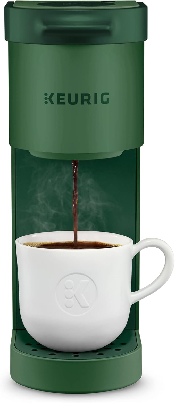 Keurig K-Mini Single Serve K-Cup Pod Coffee Maker, 6 to 12oz Brew size, with Cord Storage, Perfect for Small Spaces, Evergreen | Cord Storage, Small Spaces, Evergreen by Keurig