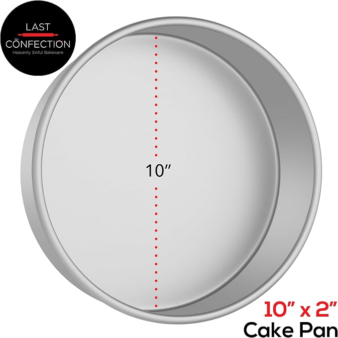 10 x 2 Inch Round Cake Pans, Set of 2 Anodized Aluminum Cake Pans Baking Tins - Image 3