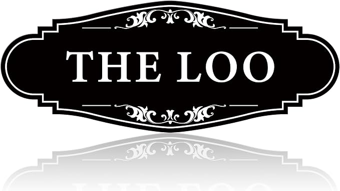The Loo Sign for Bathroom Decoration, Self-adhesive Funny Bathroom&Restroom Sticker Decor for House, Home,Office,Shop Door（Black） by LUHIMO