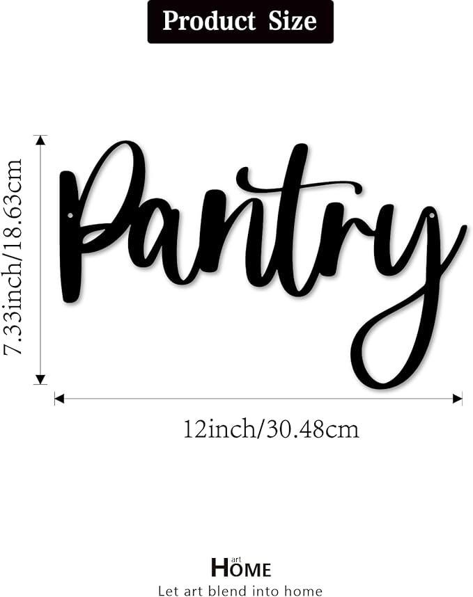 Pantry Metal Sign, Home Wall Art Decor, Black Wall Art Hanging Word Decoration For Home Outdoor Metal Sign - Image 4