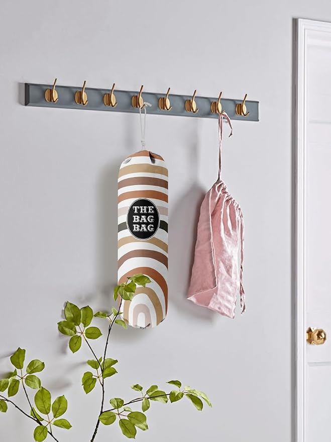 Boho Pattern Grocery Bags Holder and Organizer, Wall Mount Plastic Bags Storage Container Dispenser, Kitchen Gifts For Women Family Grandma Mom (H-26) - Image 5