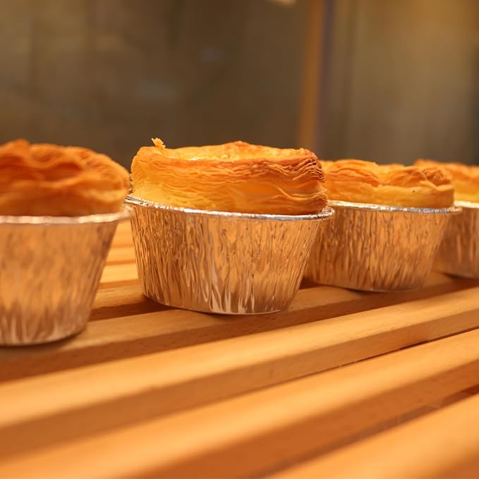 150 Pcs Aluminum Foil Baking Cups 3 Oz, SUPPHOUS Disposable Ramekin Aluminum Cupcake liners, Silver Foil Baking Cups Muffin Liners for Cupcake, Baking, Egg Tart, Pudding, Creme Brulee - Image 6