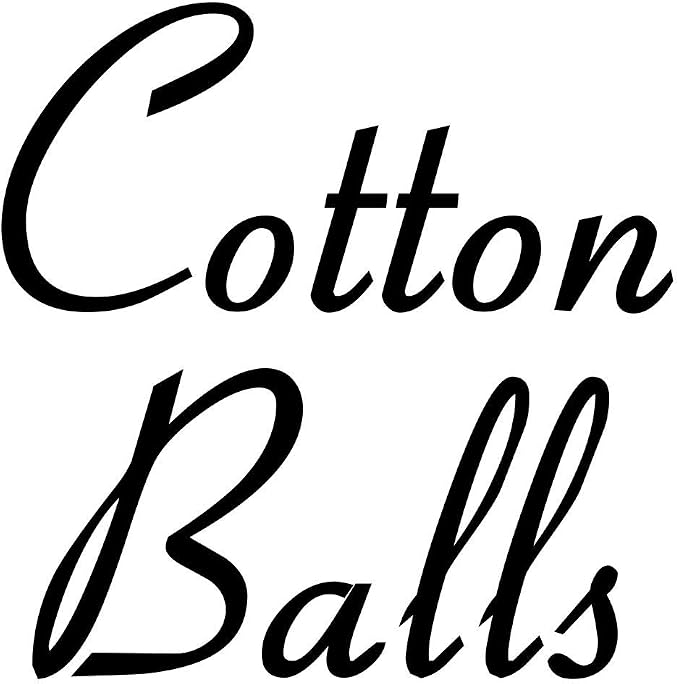 Cotton Balls 3w x 3h Label | Bathroom Organization | Die Cut Vinyl Decal | Black Retro Font (Sticker Only) by MinglewoodTrading