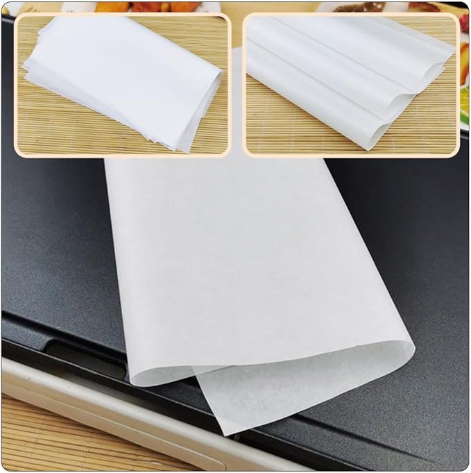 500pcs Disposable White Oil Absorbing Greaseproof Paper Sheets for Baking and Cooking, Non-stick 8 Inch Square Parchment Paper for Pizza, Bread, French Fries and Snack Wrapping - Image 8