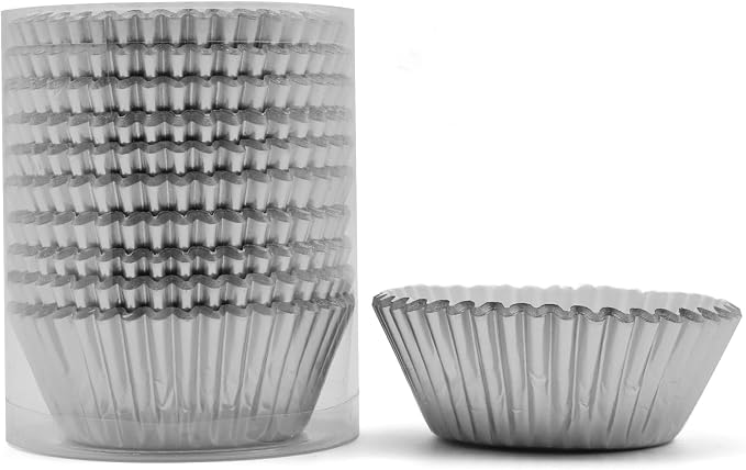 200 Pcs Silver Foil Cupcake Liners Standard Baking Cups Muffin Paper Cases | Food-grade, Greaseproof & Sturdy Parchment, Cupcake Wrapper for Party, Christmas, Gift - Image 5