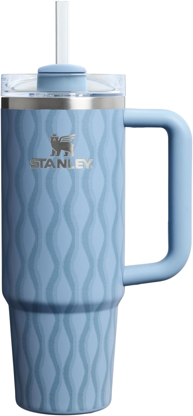 STANLEY Quencher H2.0 Flow State Tumbler, 30 oz, Slate Blue Drift | Handle and Straw | 3-Position Lid | Cup Holder Compatible for Travel | Insulated Stainless Steel Cup | BPA-Free by Unknown