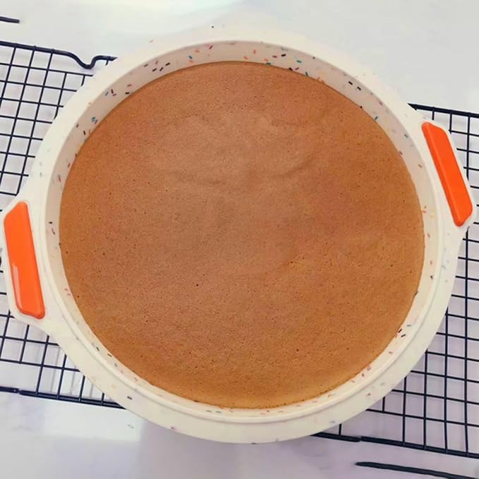 Healeved Silicone Baking Mold round Cake Tray Thickened Non-stick Colorful Dots with Handles Bakeware for Home Kitchen Baking - Image 6