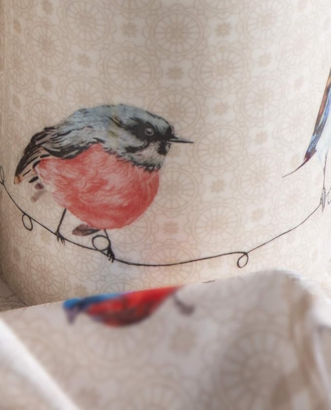 Maison d' Hermine Coffee Mug with Handles Tea Cups (15 Ounce, Pack of 2) | Fine Bone China Coffee Mugs for Hot Beverages Cappuccino Latte Home Restaurant Hotel Spring Summer -Birdies on Wire - Image 8