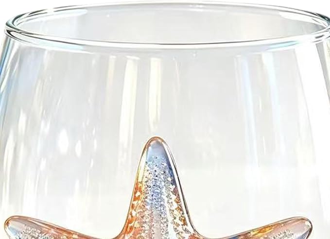 Artisanal Starfish Coral Glassware, 3D Coral Stemless Wine Glass | 100ml Coastal Wine Glasses, Handcrafted Stemless Cocktail Drinking Glasses, Multipurpose Water Cup for Bar Wedding Party - Image 8
