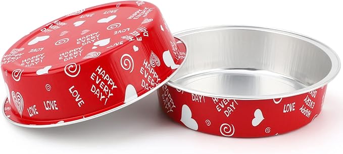Beasea Mini Pie Pans with Lids Disposable, Set of 100 Pack 4” 8oz Red Aluminum Baking Foil Tins Small Round Tart Container for Individual Cupcake Cheesecake Ramekin Dessert Muffin Quiche Oven Dishes - Image 4
