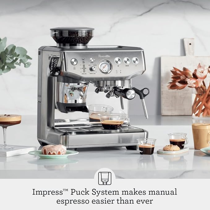 Breville BES876DBL Barista Express Impress, Damson Blue | Craft café-quality lattes and cappuccinos at home with this semi-automatic espresso machine with built-in grinder - Image 2