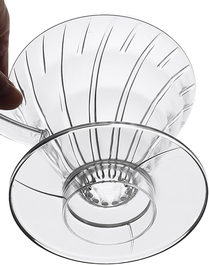 Pour Over Coffee Maker, Single Cup Plastic Coffee Dripper, Manual Porcelain Slow Brewing Accessories for Travel, Camping, Office, Home, Cafe, Coffee Gifts (Clear, Large)