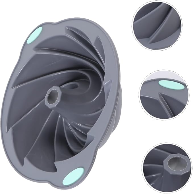 MAGICLULU 1pc Silicone Cake Mold Food-grade Silicone Spiral Design for Chiffon Cakes Light Grey Easy to Use for Home Baking Parties - Image 8