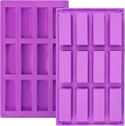 2 Pack Granola Bar Mold Silicone Mold,12 Cavity Rectangle Energy Bar Mold | Cereal Bar Molds for Ganache, Chocolate Bar, Truffles, Cheesecake by Goensjt
