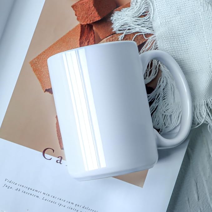 16 OZ Coffee Mugs, Classic Blank Ceramic Cup with Large Handle for Tea Latte Cappuccino, Set of 4, White - Image 5