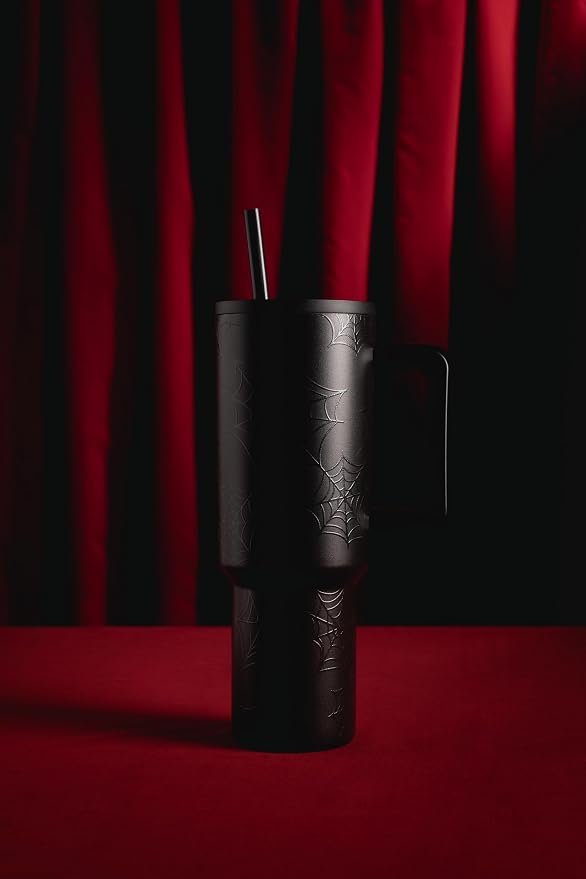 Simple Modern Halloween Tumbler with Handle | 40oz | Spiderweb | Trek Tumbler, Travel Mug | Insulated Water Bottle, Cupholder Friendly, Stainless Steel Cup, Spiderwebs - Image 2