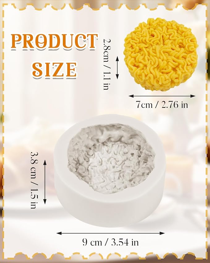 Instant Noodles Silicone Mold, Noodle Candle Mold, Instant Noodle Fondant Molds, Food Shaped Molds for Chocolate Bath Bomb Home Ornaments Making Tools - Image 3