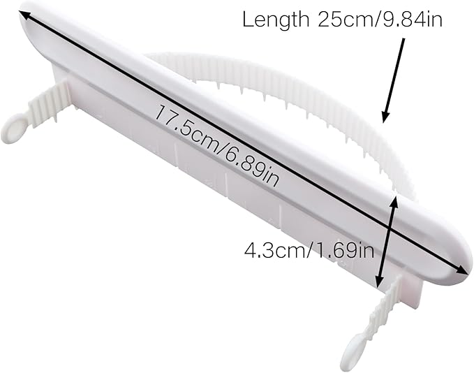 Flip Cake Arc Ruler Decorative Scale Baking Ruler Plastic Baking Measuring Tools Pastry Art Tools Surround Decorative Marker For Cake Decorating Arc Framing Aid White