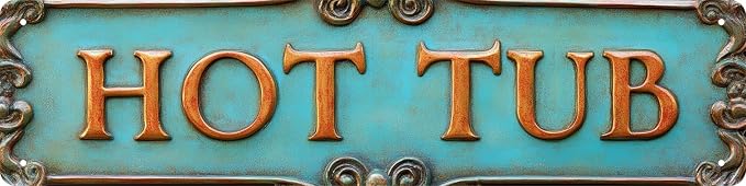 Kexle Vintage Metal Wall Decor Sign 'HOT TUB' - Red, 4 x 16 Inches, Retro Bar Sign for Home, Man Cave, Bar, Bathroom, Bedroom, Kitchen, Garage, Office by Unknown