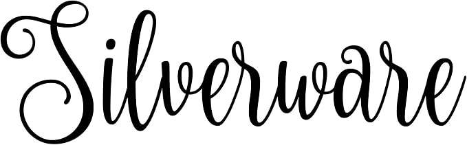Silverware 6.75w x 2h Label | Kitchen Pantry Organization | Die Cut Vinyl Decal | Black Fancy Font (Sticker Only) by MinglewoodTrading