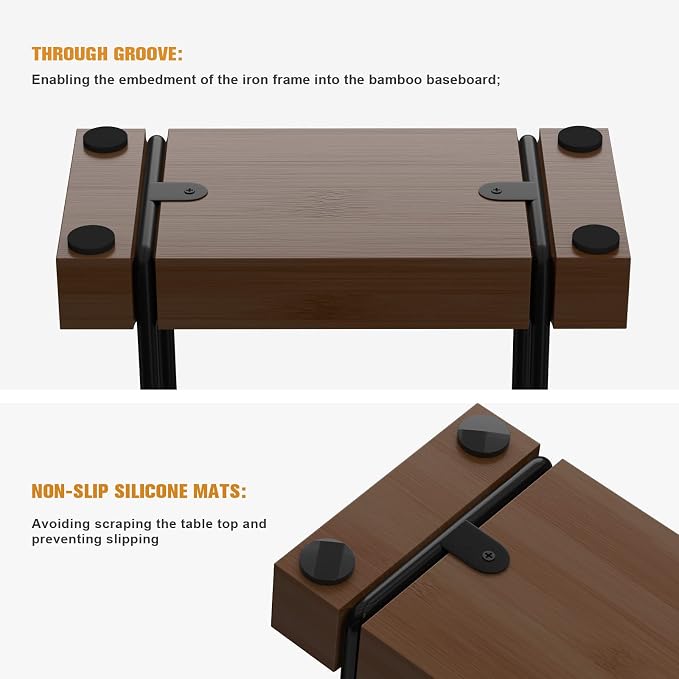 Wican Napkin Holder for Table, Bamboo Iron Standing Napkin Dispenser | Kitchen Dining Table Farmhouse Cocktail Picnic Rustic Wood Holders, Suitable for All Kitchen Dining Room Decor, Black & Brown - Image 5