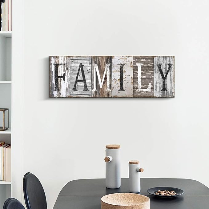 Pinetree Art Quotes Wall Art Decor, Family Decorative Signs Inspirational Motto Canvas Prints (With Solid Wood Inner Frame) (Family, 6 x 17 inch) - Image 2