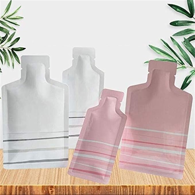 Bottle Shape Open Top Aluminum Foil Pouch Package Bag with Tear Notch Portable Cute Bottle Shape Food Preservation Smell Proof Packaging Pouches (Pink, 2.9×5.1in (7.5×13cm)) - Image 8