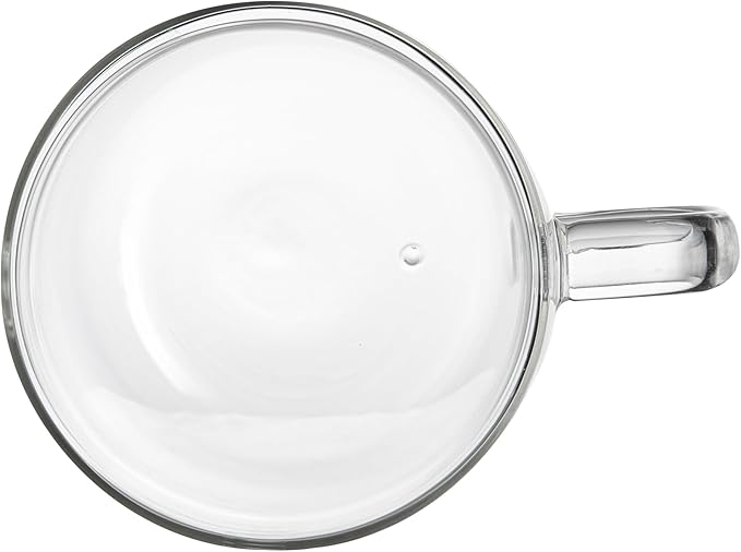 Restaurantware-Forma Professional 16.9 Ounce Double Wall Coffee Mugs, 12 Insulated Coffee Mugs With Handle - Dishwashable, Reusable, Clear Glass Beverage Cups, Freezable, For Hot Or Cold Beverages