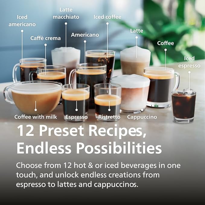 Philips 4400 Series Fully Automatic Espresso Machine – 12 Hot & Iced Coffees, Quick-to-Clean LatteGo Milk System, SilentBrew, QuickStart, Ceramic Grinder, Black Chrome (EP4447/90) - Image 2