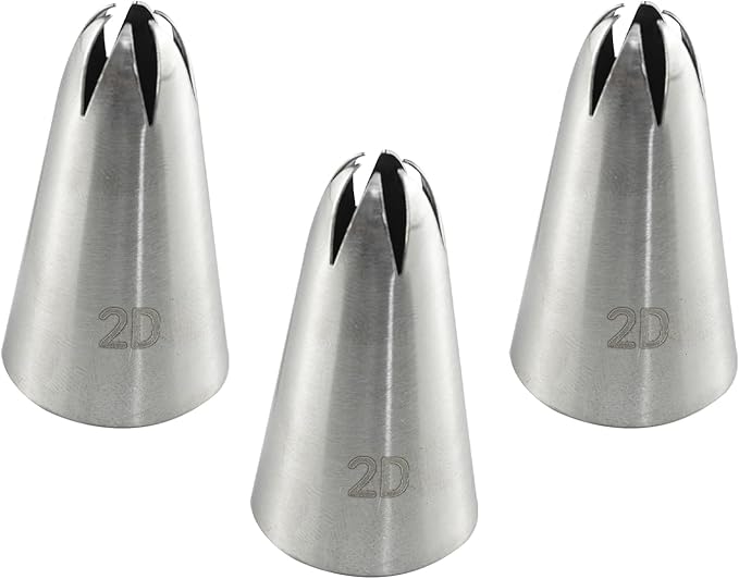 3 PCS 2D Cake Piping Tips, Cake Decorating Tips for Buttercream, Icing, DIY Cupcake Baking